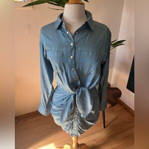 Veronica Beard denim button up tie dress